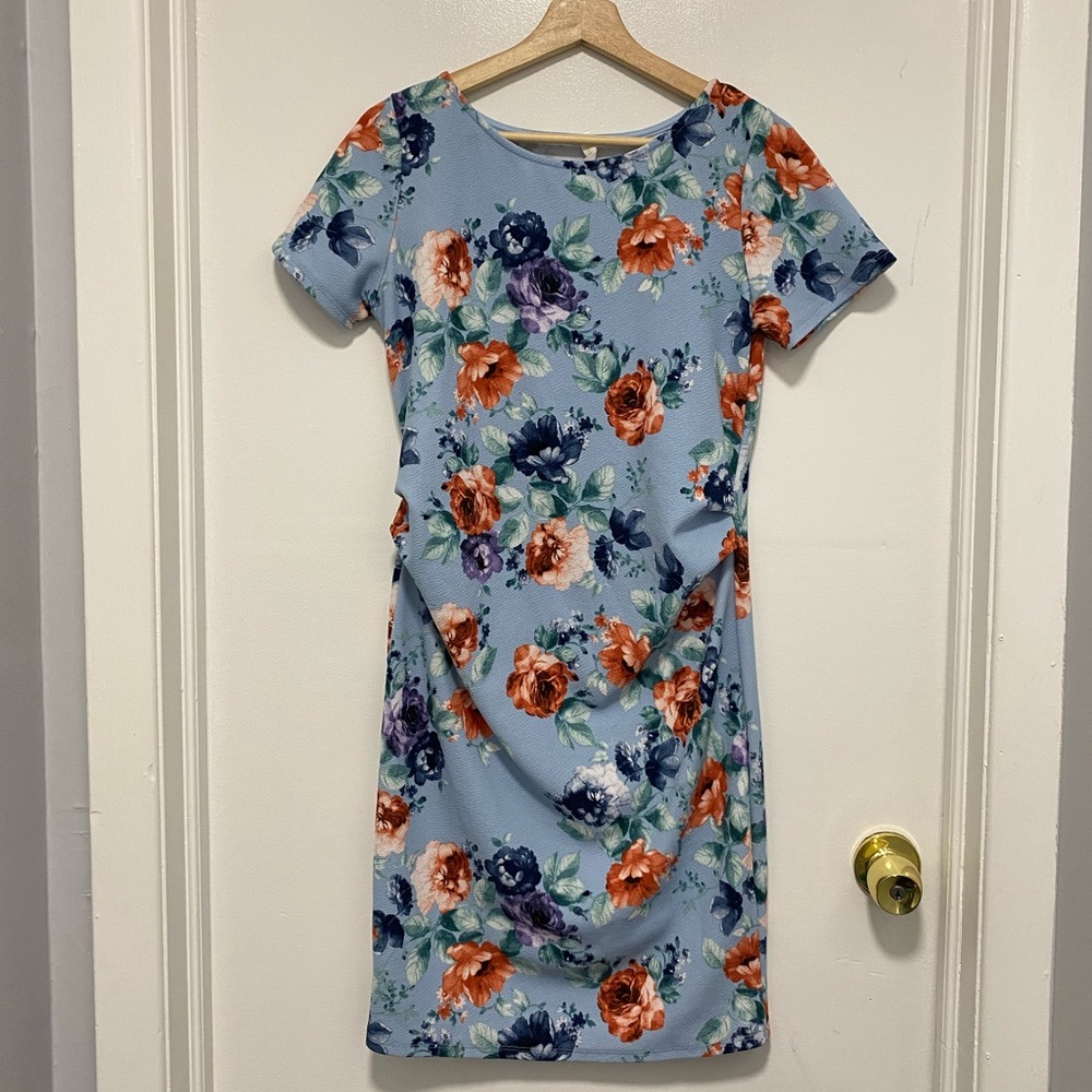 Pinkblush Light Blue Floral Sheath Dress